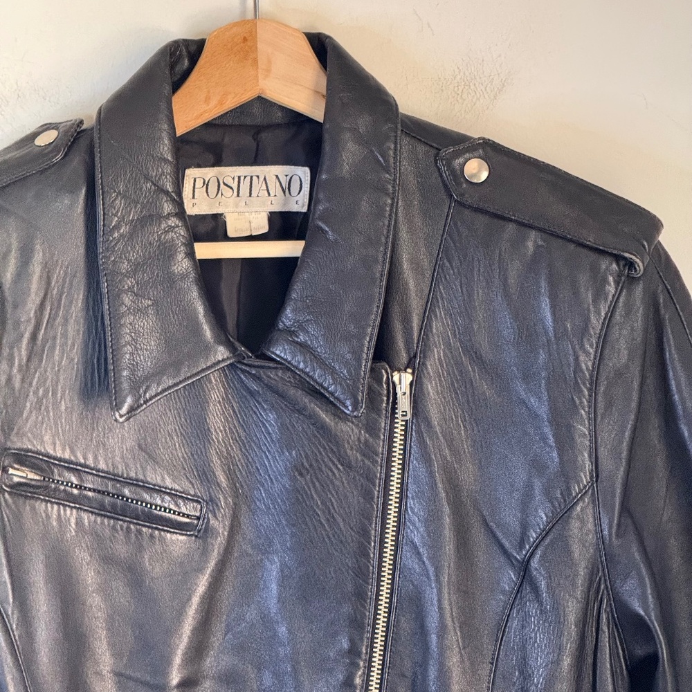 Positano Pelle 90s Vintage 100% Genuine Leather Jacket Women's Large Made in USA